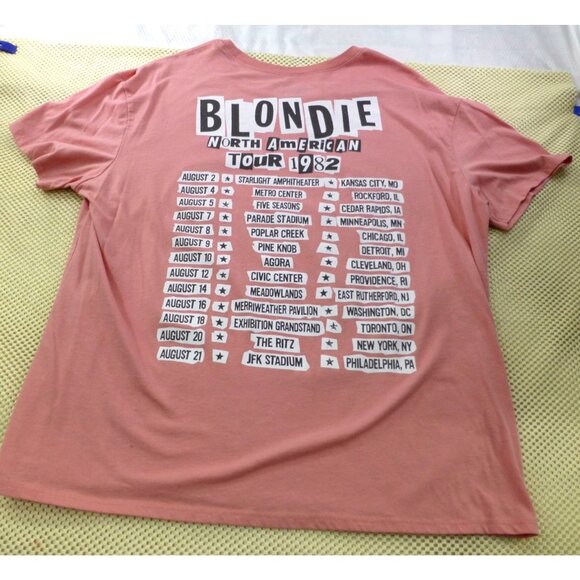 Blondie 1982 North American Tour T-Shirt XXL Pink Concert Tee Retro Band Merch - Picture 2 of 9